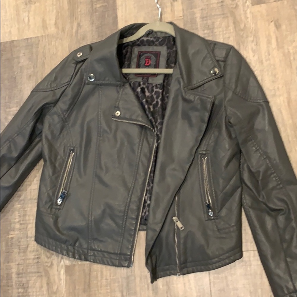 Faux leather moto jacket